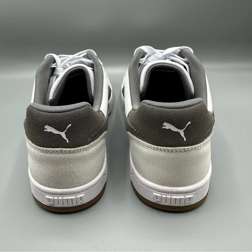 Puma Men's White and Gray faux leather Sneakers Mens size 11